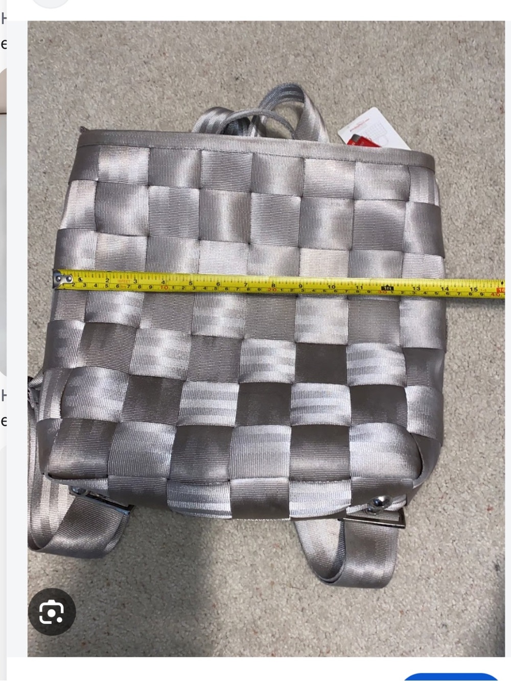 Harvey’s Woven Satin-Effect Metallic Silver Women’s Backpack